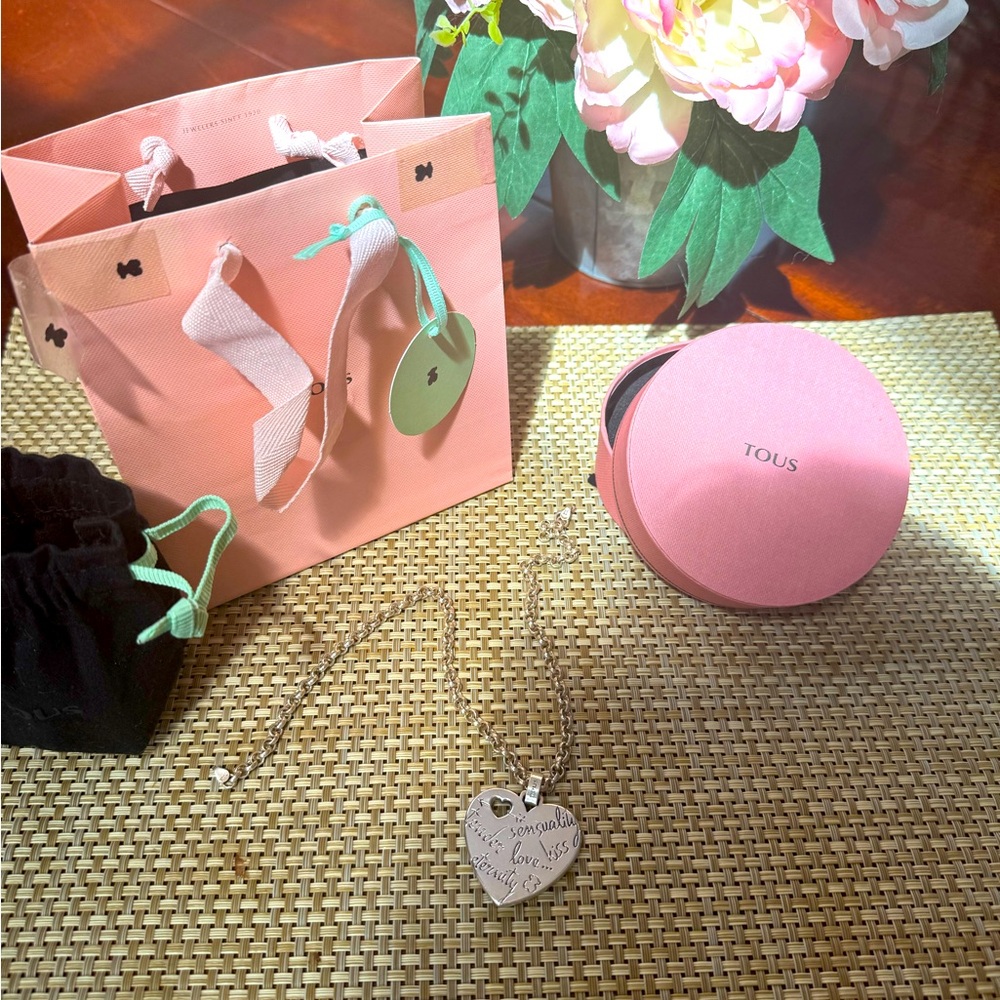 Tous 925 silver heart necklace with pendant